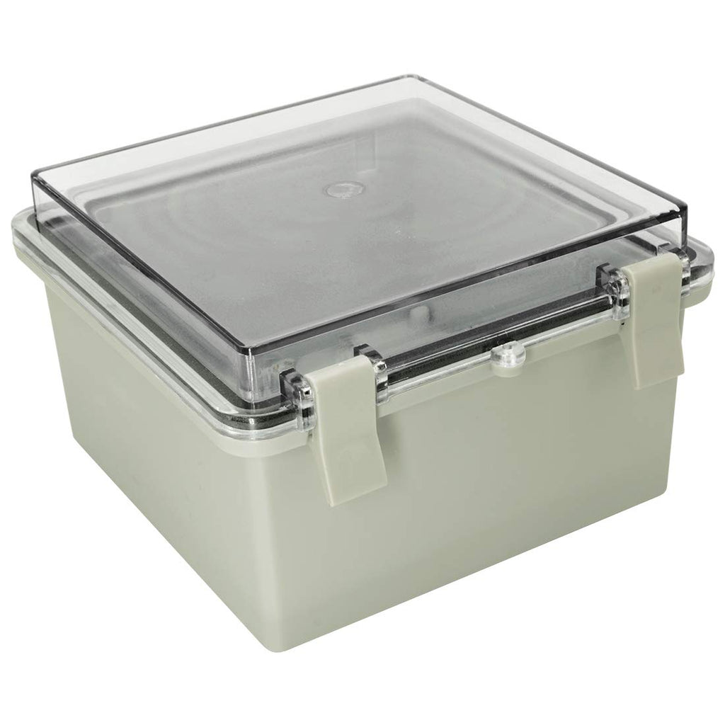 Gray ABS Plastic IP65 Junction Box with Clear Cover 8.7 x 6.7 x 4.3inch S17634