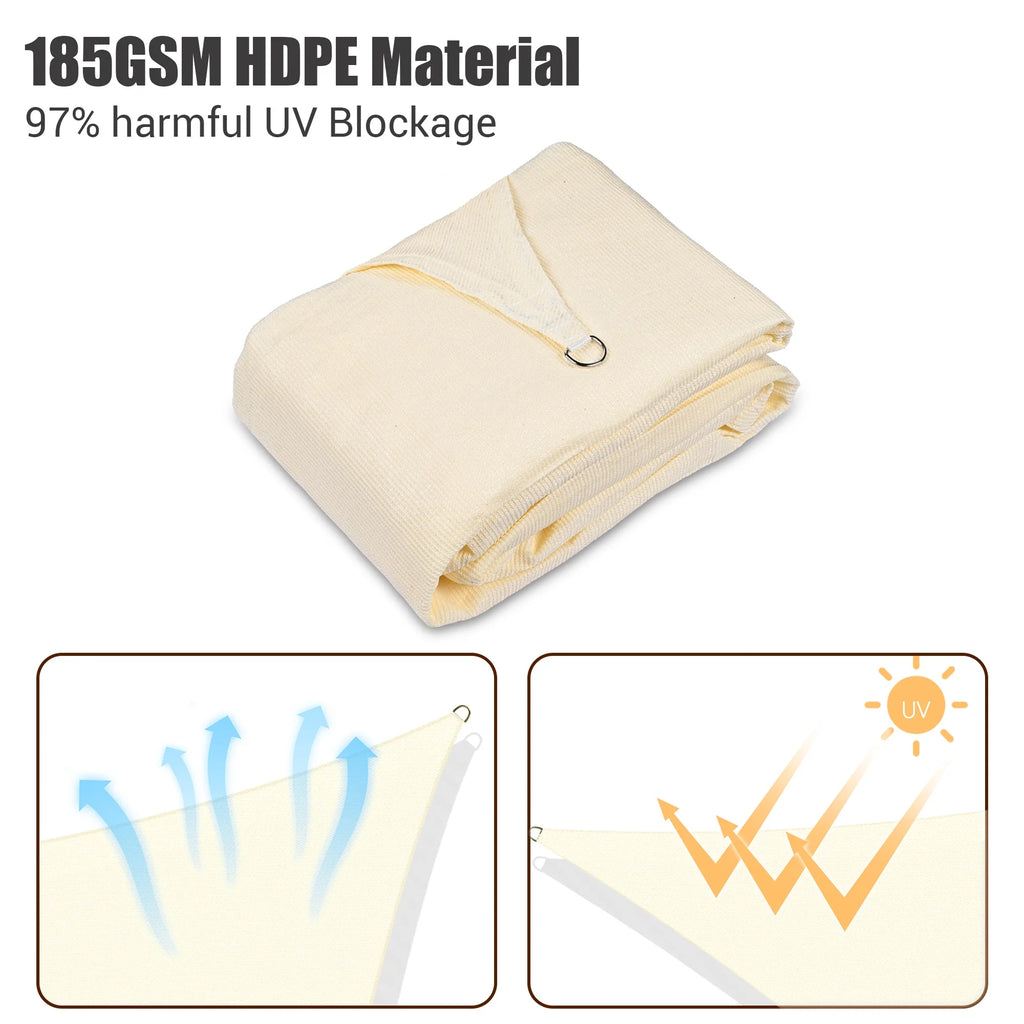 Off White Triangle Sun Shade Sail Canopy R4335