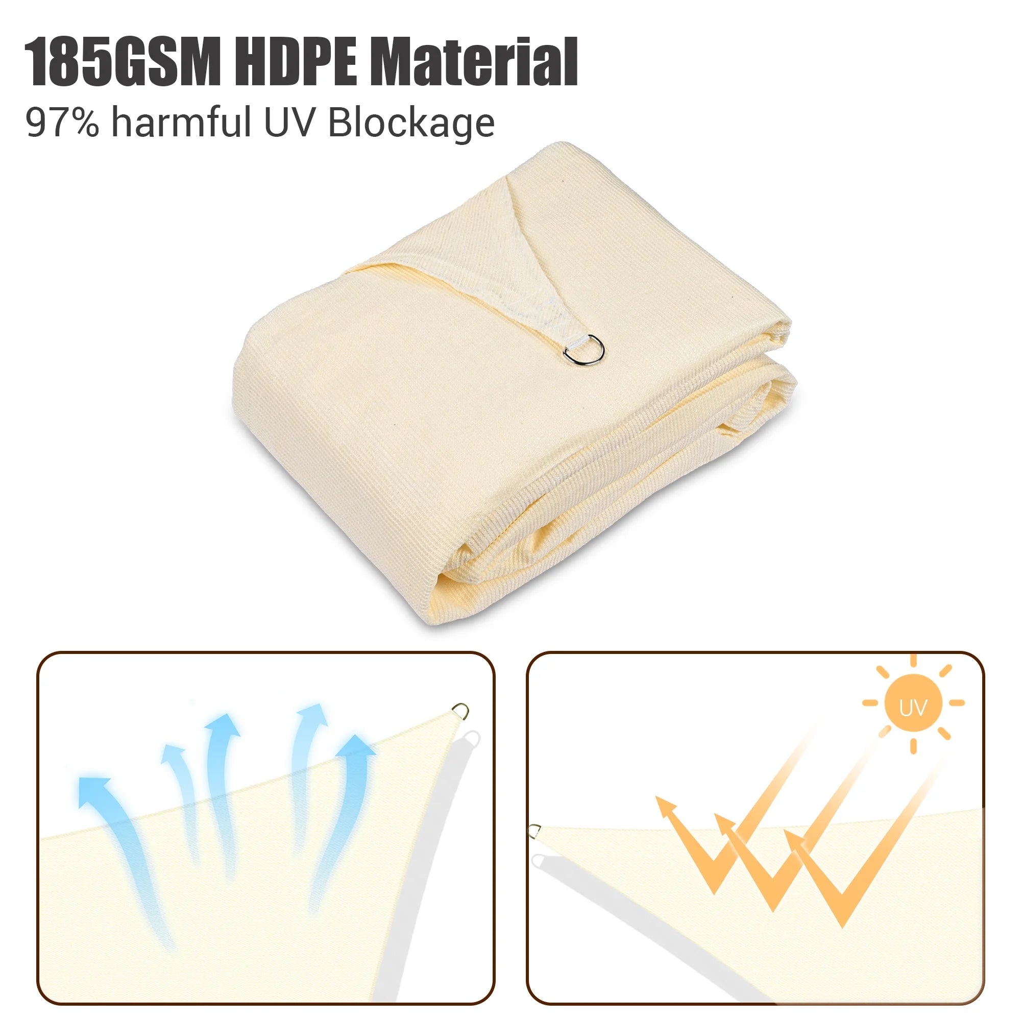 Off White Triangle Sun Shade Sail Canopy R4335