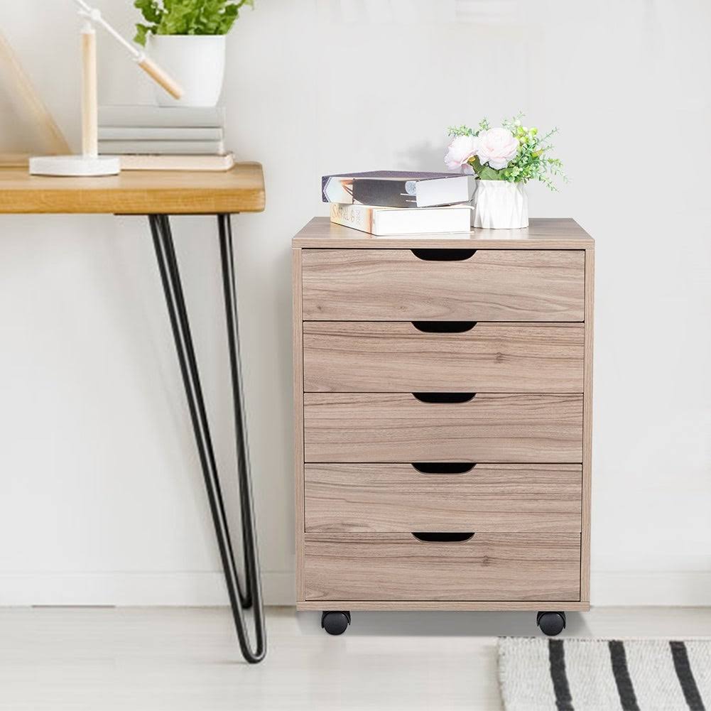 Dark Walnut MDF PVC Wooden File Cabinet D947