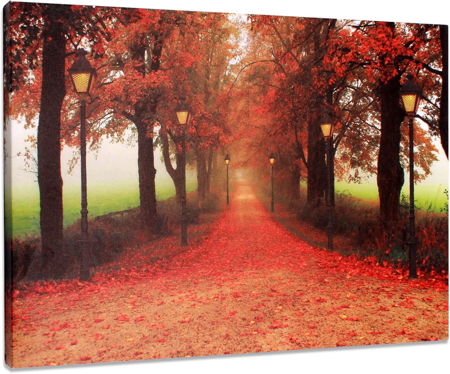 Red Maple Forest LED Wall Art Canvas Pictures 15.8x11.8inch D468761
