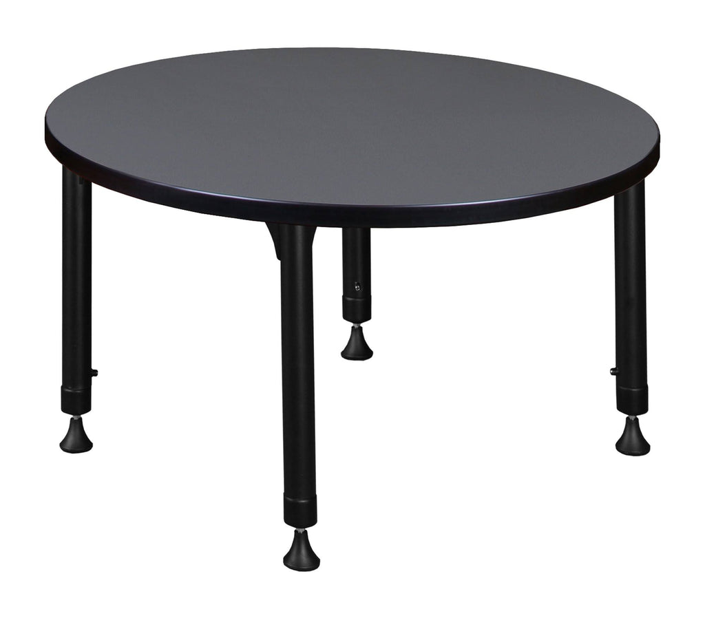 Mahogany Round Height Adjustable Classroom Table Z284
