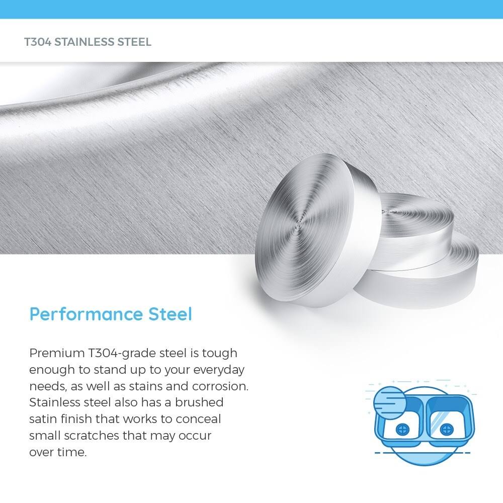 20 Gauge Stainless Steel Double Basin Drop-In Kitchen Sink M216