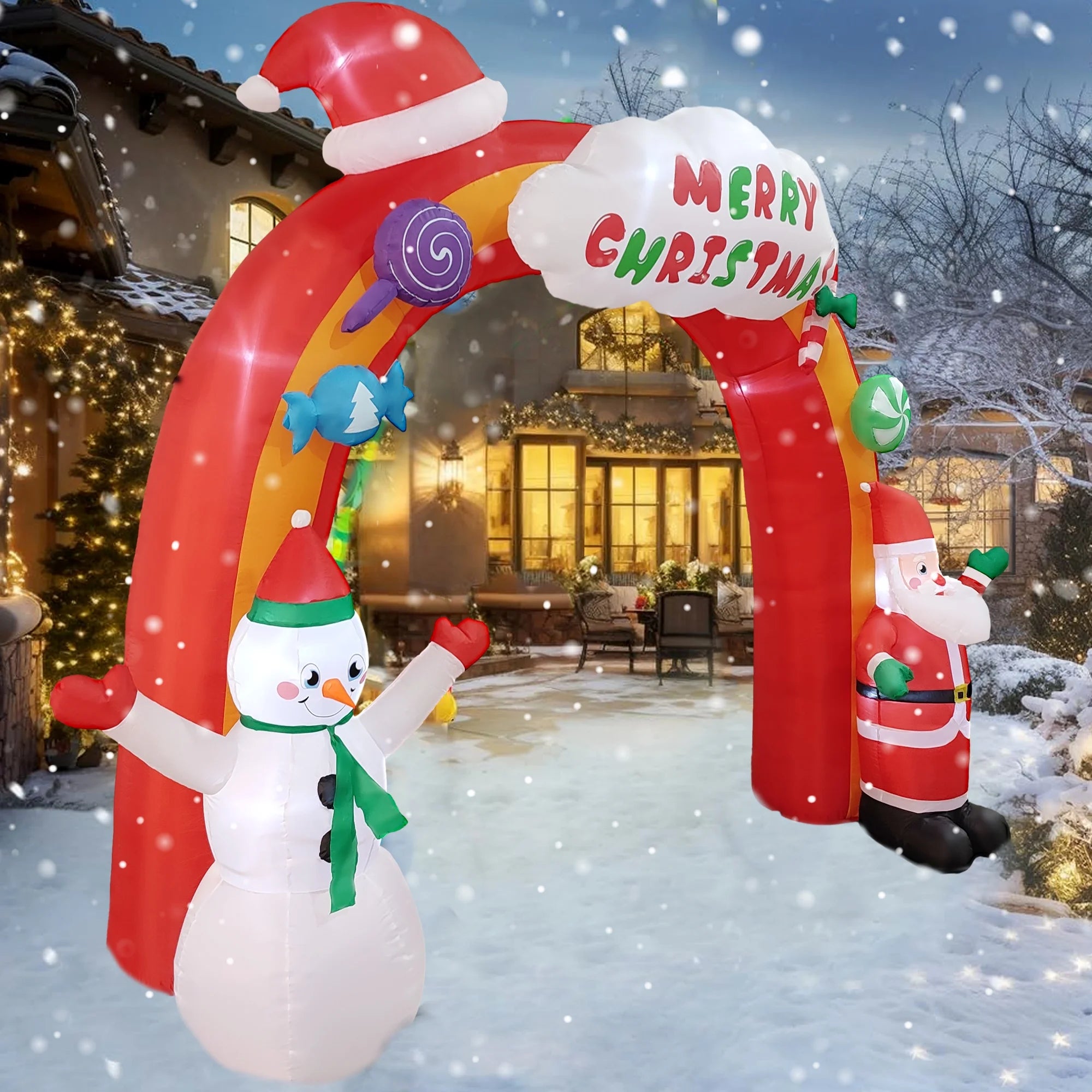 Christmas Inflatable Arch with Santa Claus And Snowman S349045