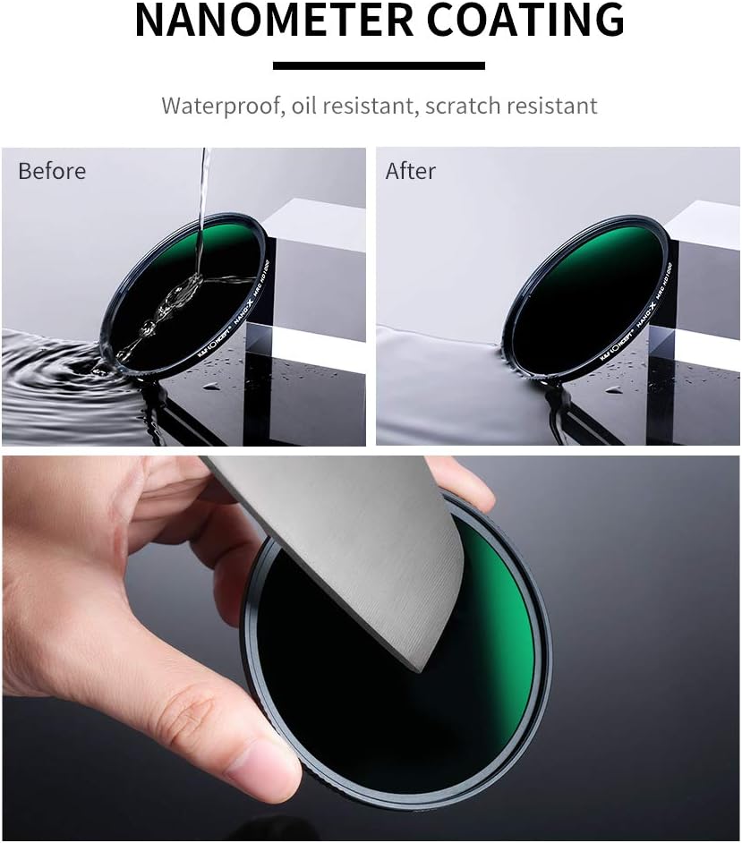 95mm ND1000 10-Stop Fixed Neutral Density Filter, HD Hydrophobic Super Slim Multi-Layer Coatings Glass Filter, Pack of 2 G21884