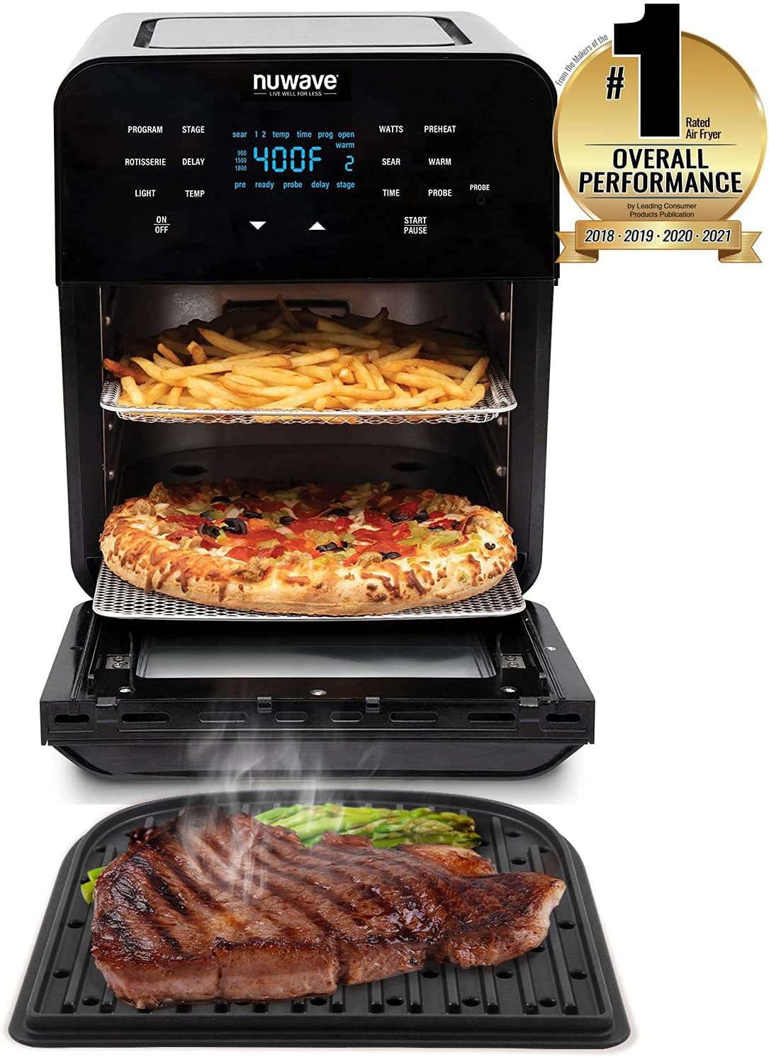 15.5-Qt Air Fryer Smart Oven with Rotisserie and Temperature Probe P969