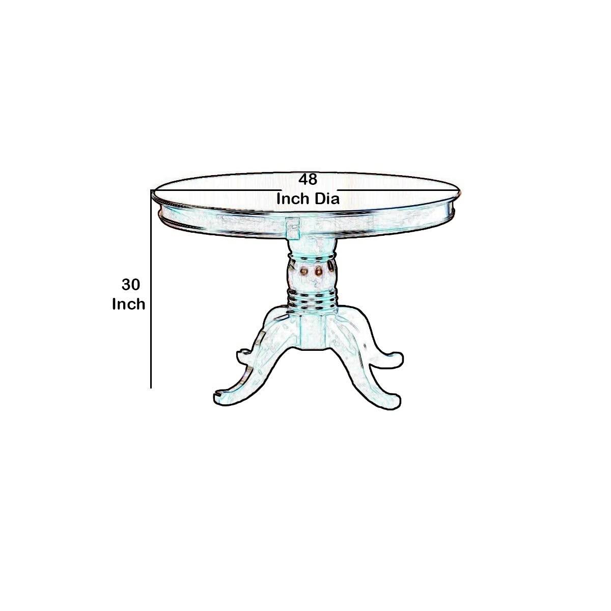 Cherry Brown Wooden Table with Round Top and Pedestal Base A67156