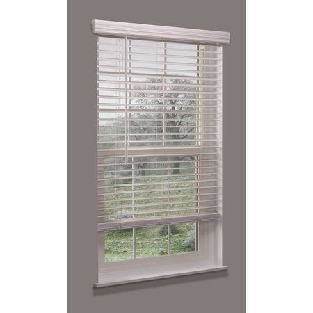 Cordless Faux Wood Blind, White, 65-3/4x22 H79667