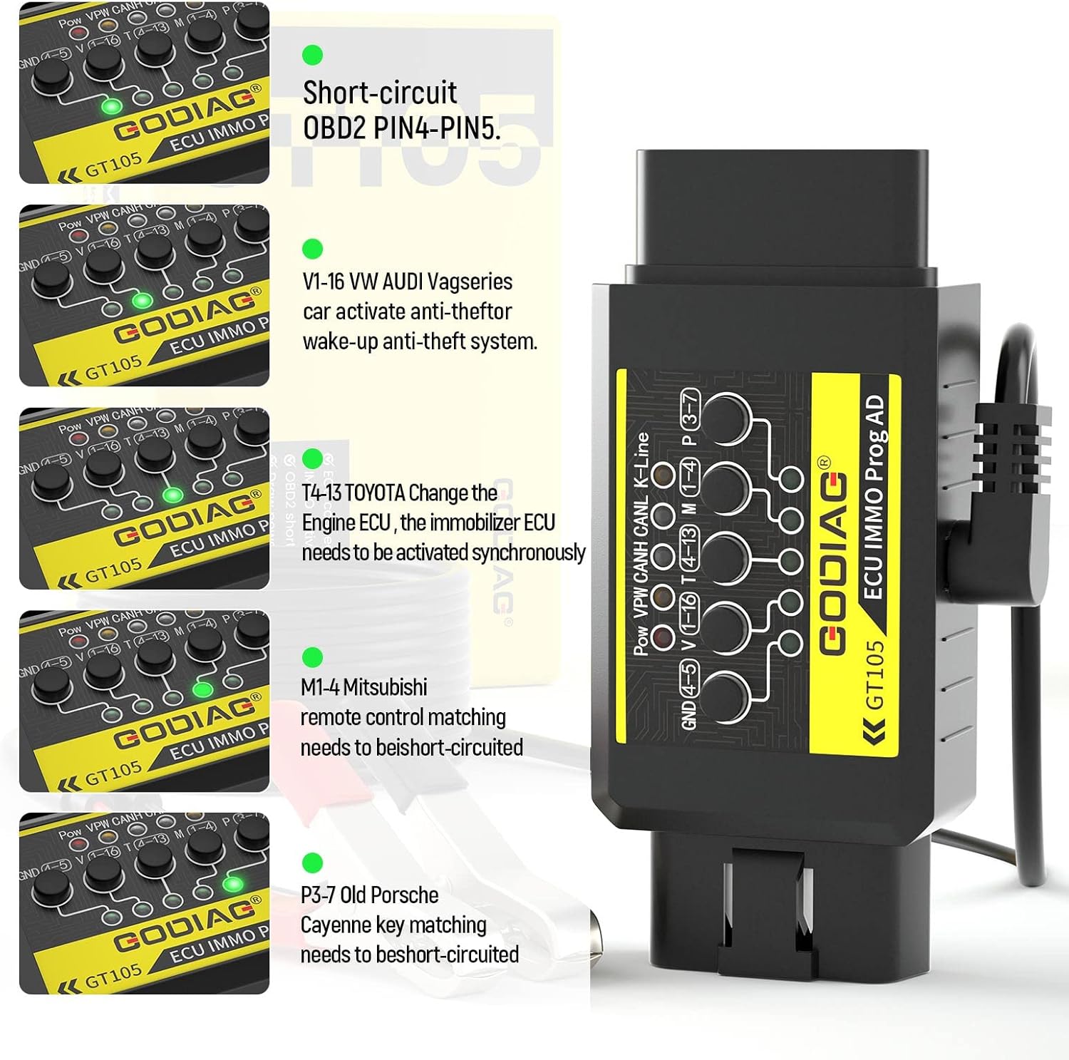 ECU IMMO Prog Adapter OBDII Break Out Box ECU Connector Pack of 2 K565727