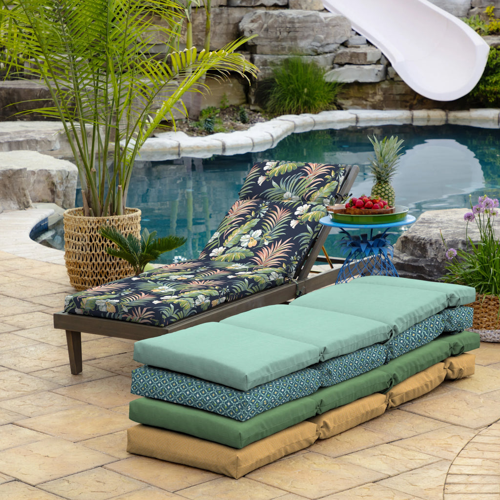 Outdoor Chaise Lounge Cushion 72 x 21 Blue H294