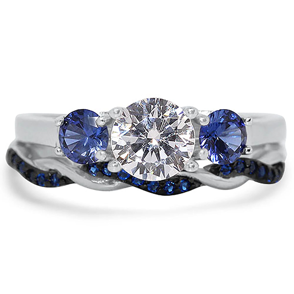 Silver Wedding Ring Set T750462