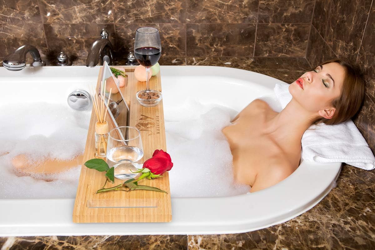 Bamboo Bathtub Caddy Tray, Pack of 2 D998