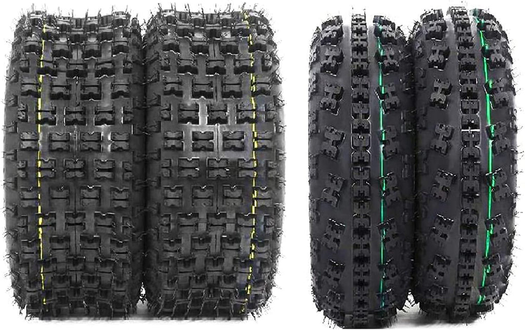 Complete Set of 4 ATV UTV Tires 21x7-10 Front & 20x10-9 Rear 4 PR Tubeless All-Terrain Tires E57328
