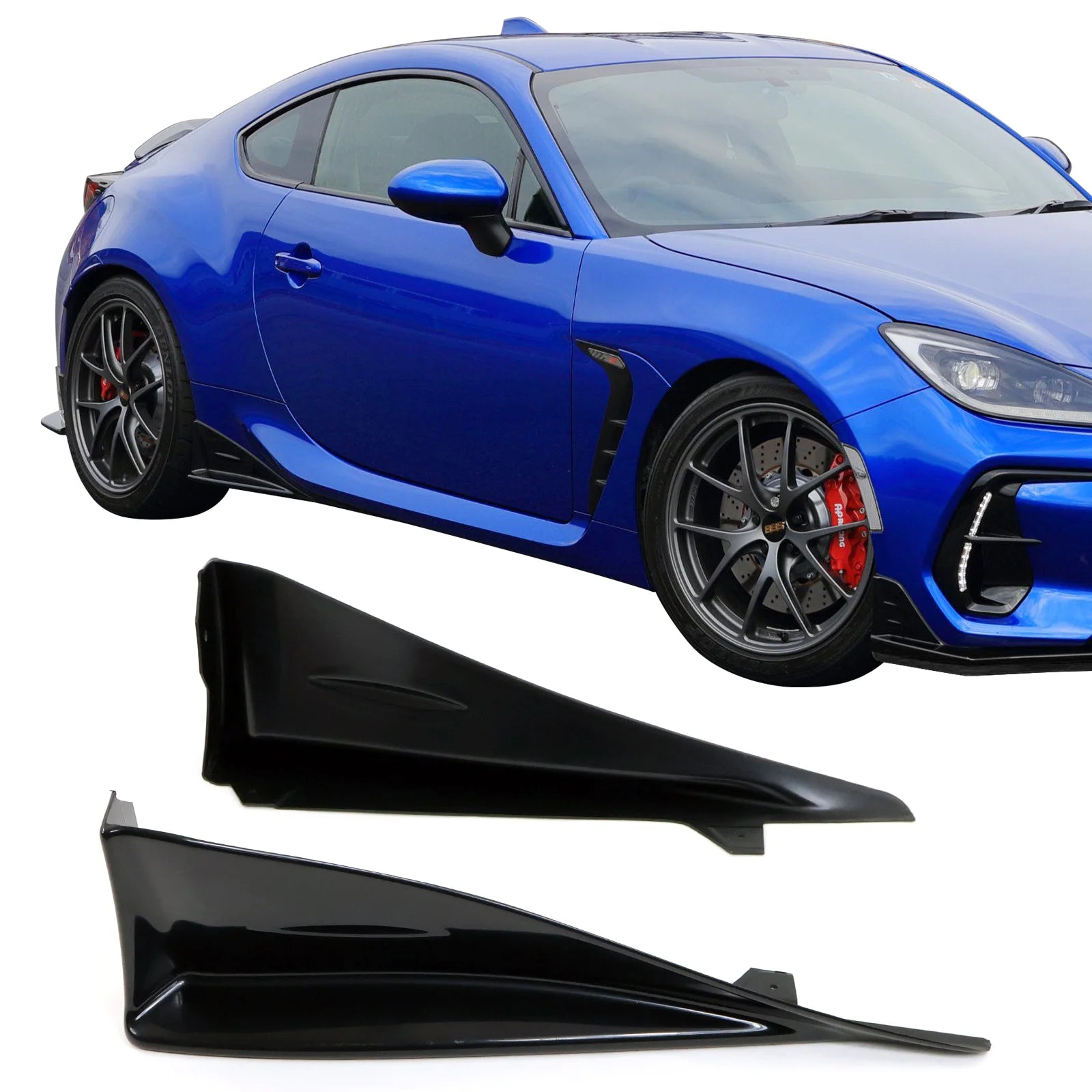 Unpainted Black ABS Side Skirt Spats 2Pieces Z941648