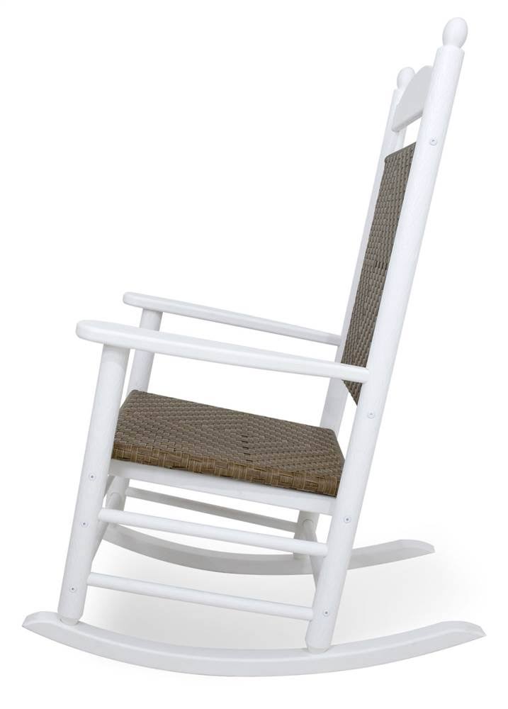 White/Tigerwood Woven Rocking Chair E598