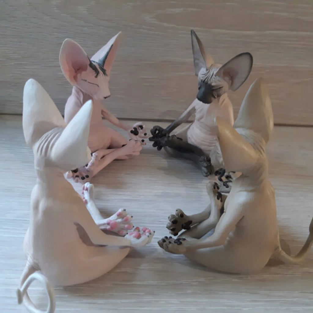 Sphynx Cat Meditate Collectible Figurines Miniature Handmade Z158