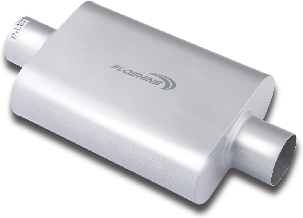 Dual Chamber 3 inch inlet/3 inch outlet Performance Automotive Muffler Exhaust Pack of 2 Y207