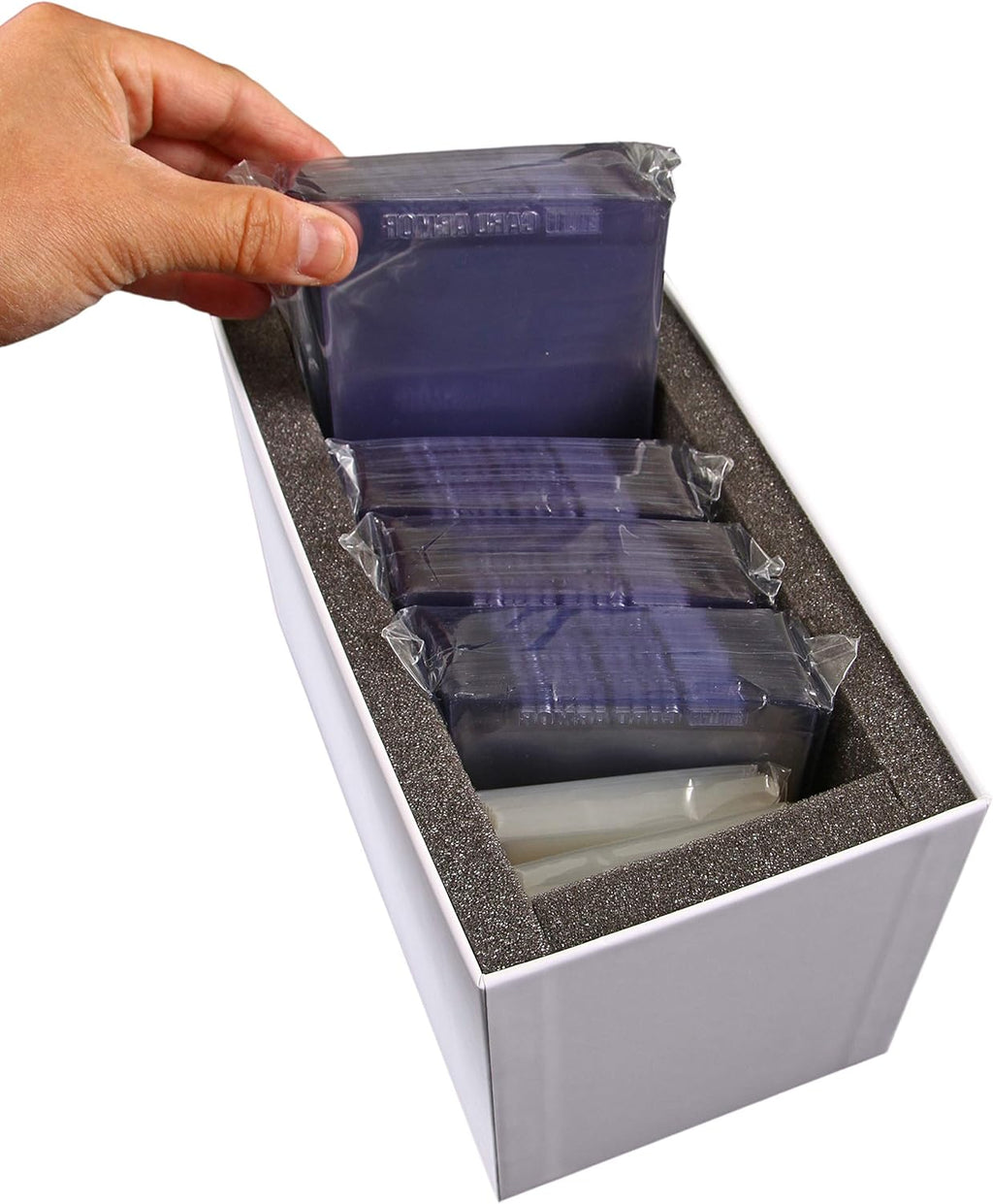 Semi Rigid Card Sleeves and Soft Sleeves with Foam Lined Heavy Duty Submission Box R90868