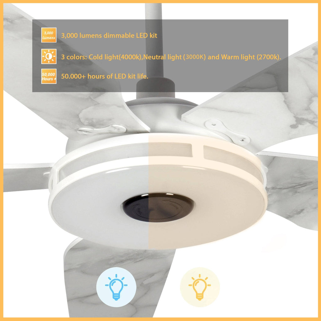 Dark Brown Smart Ceiling Fan with Dimmable LED Light and Remote H57774