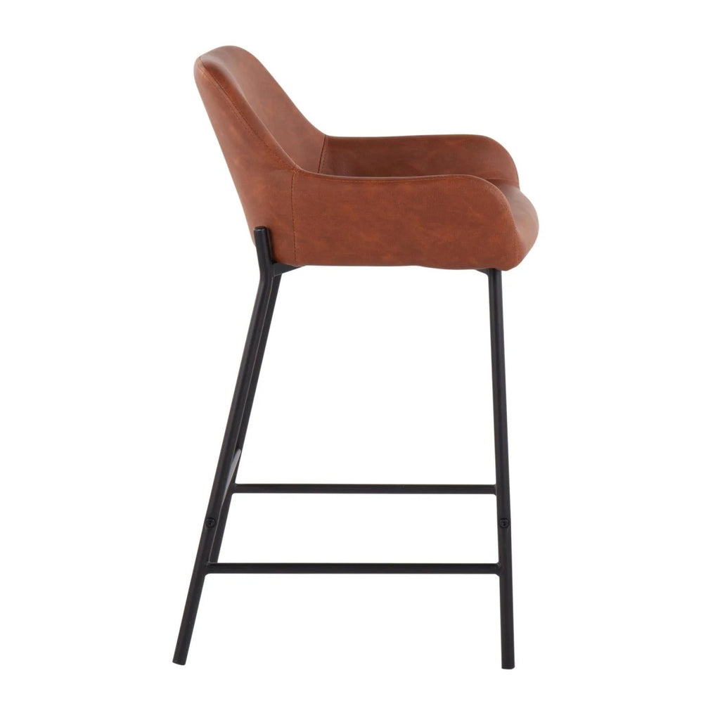 Camel/Black Counter Stools, Set Of 2 E385228