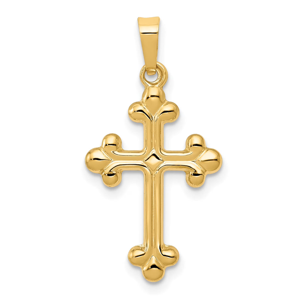 14K Yellow Gold Polished Cross Pendant Charm G81204