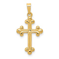 14K Yellow Gold Polished Cross Pendant Charm G81204