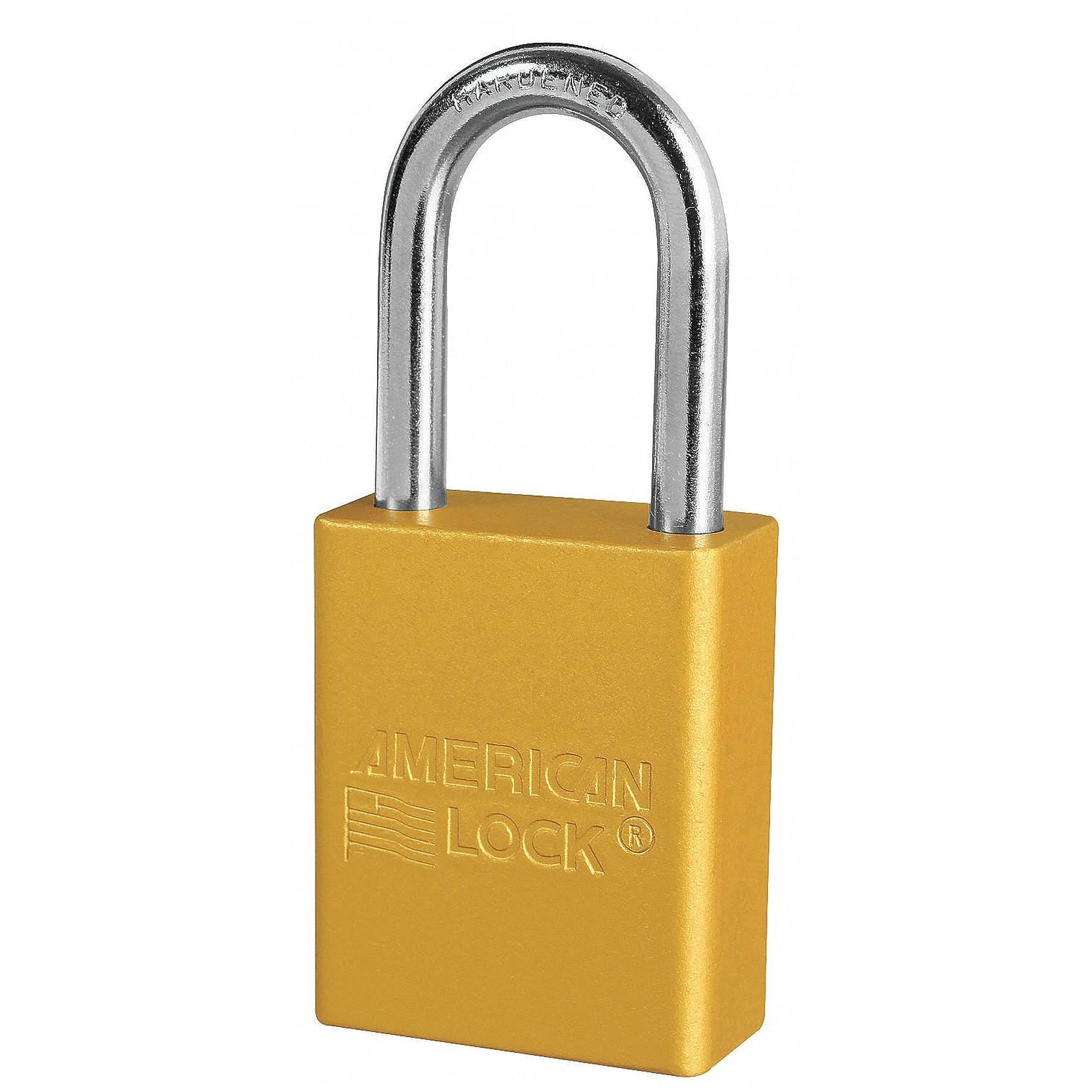 Yellow Lockout Padlock, 1-7/8x22h, pk6 A1681
