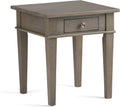 Farmhouse Grey Solid Wood 1 Drawer End Side Table A220