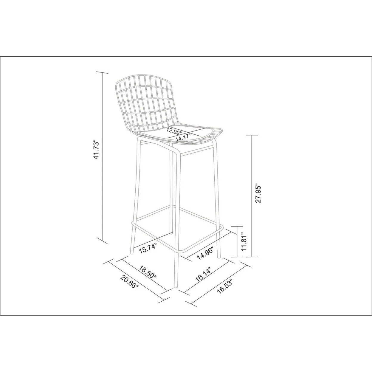Black and White Barstool, Set of 3 with Seat Cushion M77797