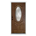 Medium Oak Right-Hand Inswing Fiberglass Prehung Front Door S4145