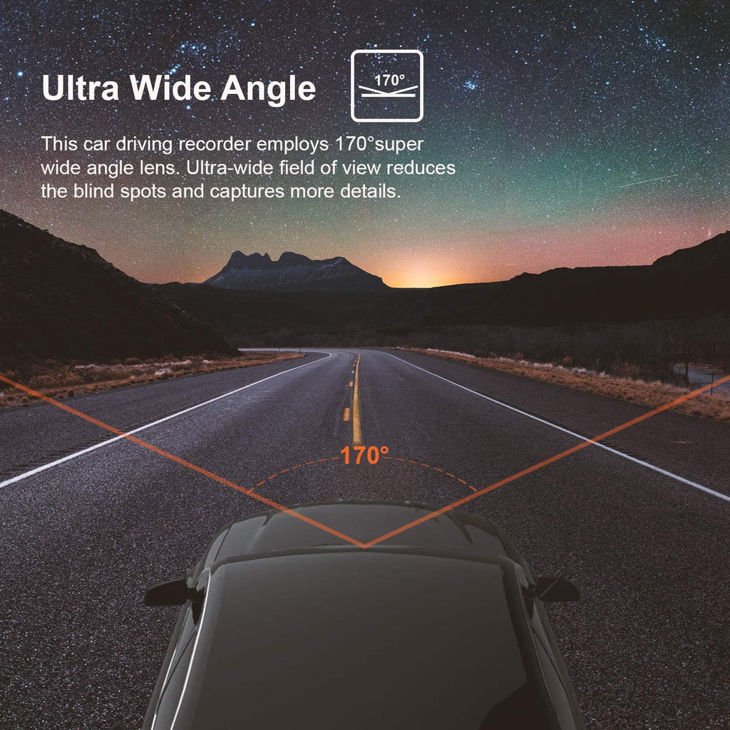 2.4" LCD Screen 170° Wide Angle Dash Cam, Pack of 2 Z47898