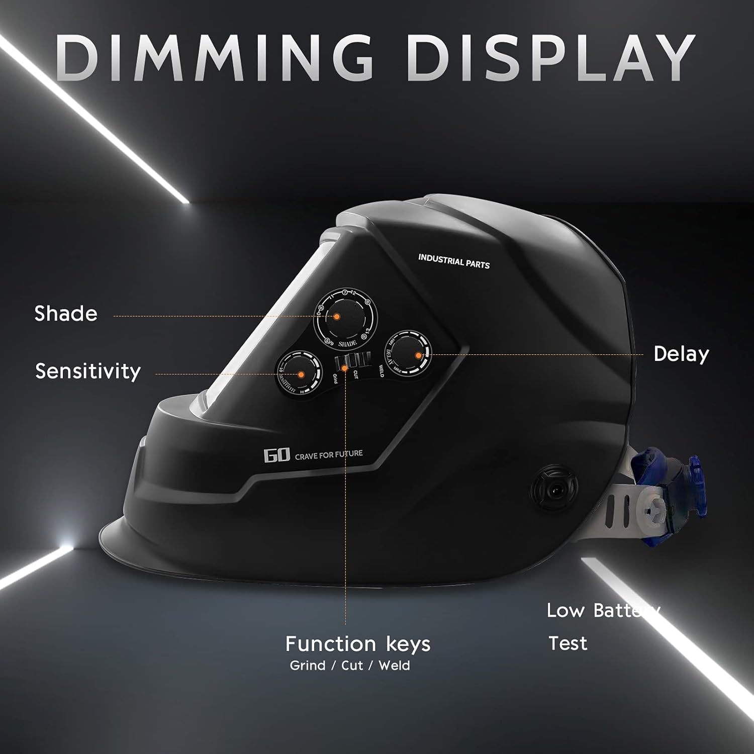 Large Viewing Screen Solar Powered Auto Darkening Welding Helmet, 4 Sensor, Pack of 2 V13922