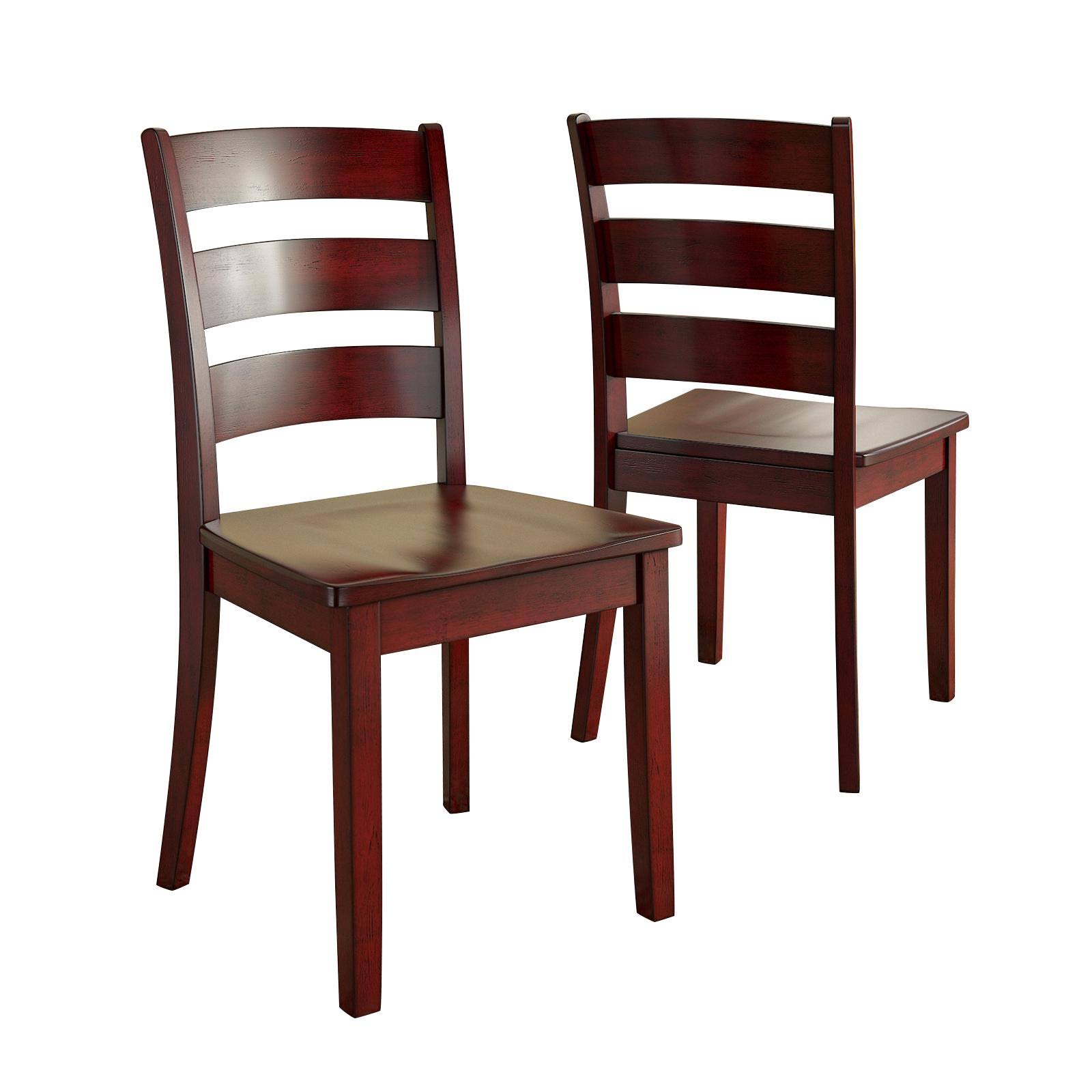 Red Ladder Back Dining Side Chair, Set of 2 U500835