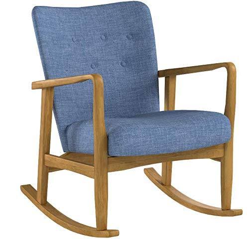 Muted Blue Fabric Rocking Chair D8161