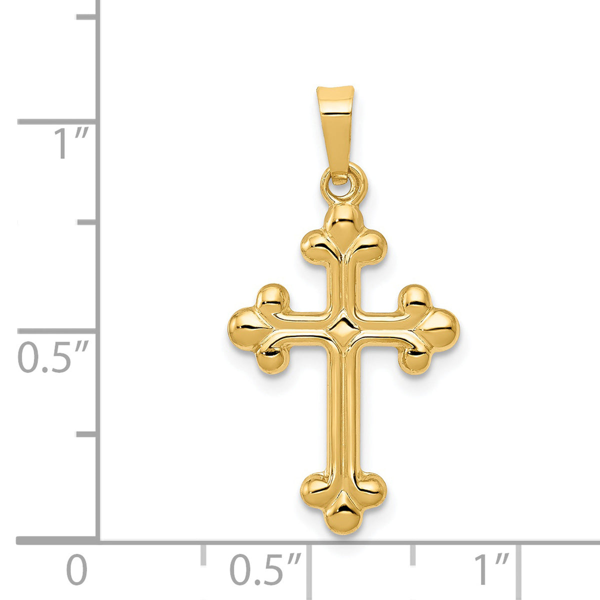 14K Yellow Gold Polished Cross Pendant Charm G81204
