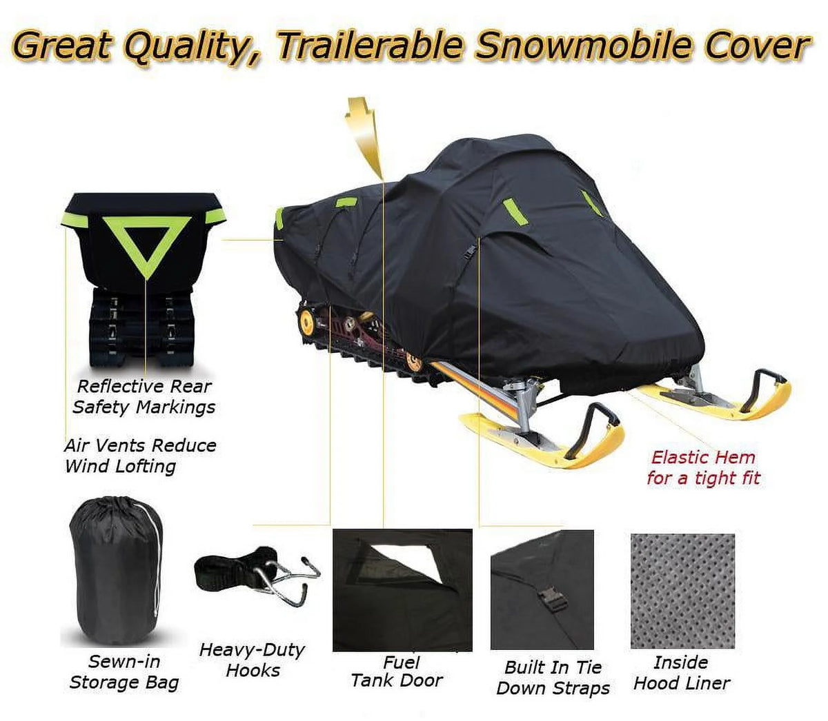 Trailerable 600 Denier Snowmobile Cover L350
