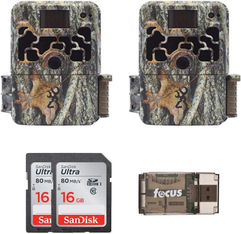 Two Trail Cameras 16MP Game Cameras with 2 16GB Cards and USB Card Reader C778