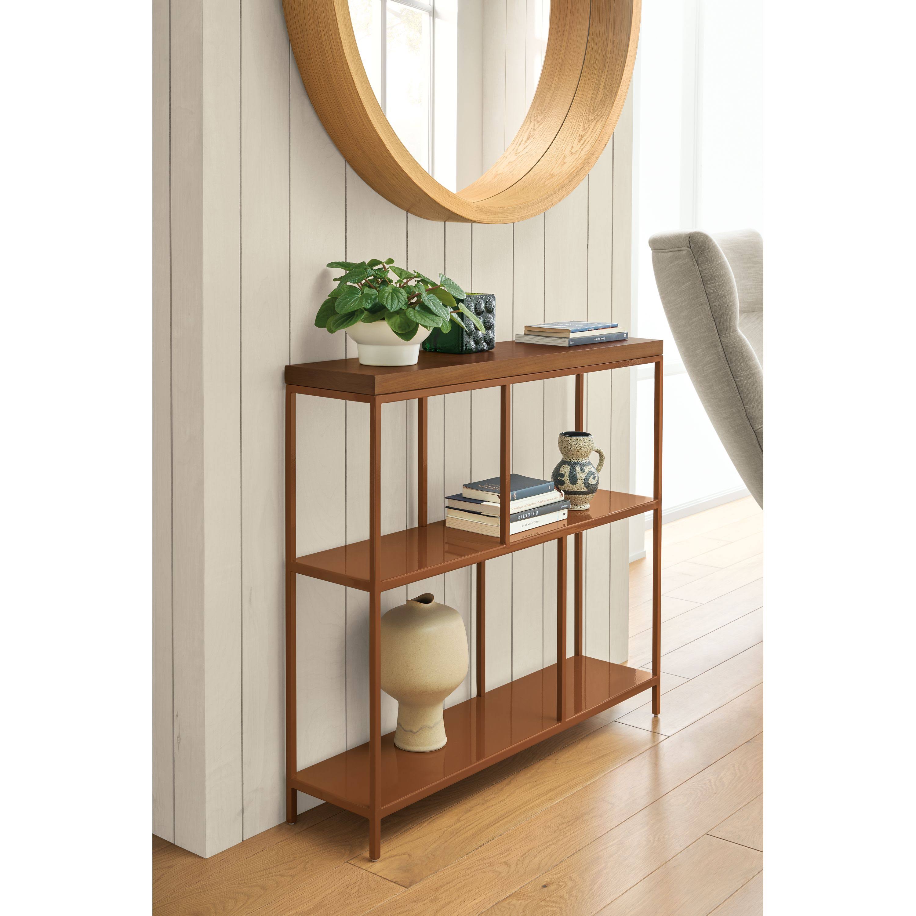 Modern Bowen Console Table with Clear Tempered Glass Top F1012