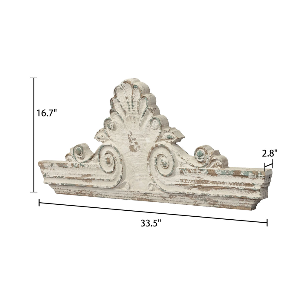 Distressed White Wooden Wall Decor W527494