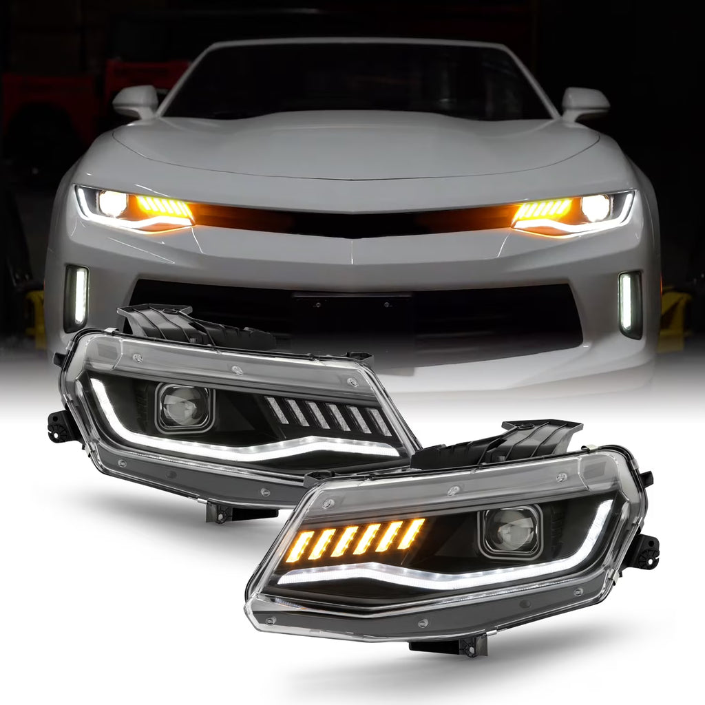 Black LED Projector Headlights Pair F182169
