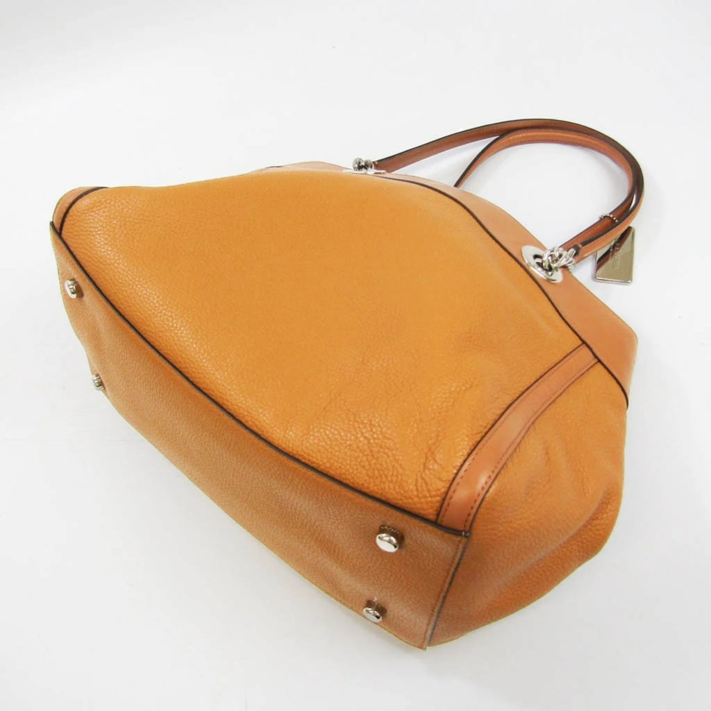 Leather Shoulder Bag Tote Bag Camel S3415