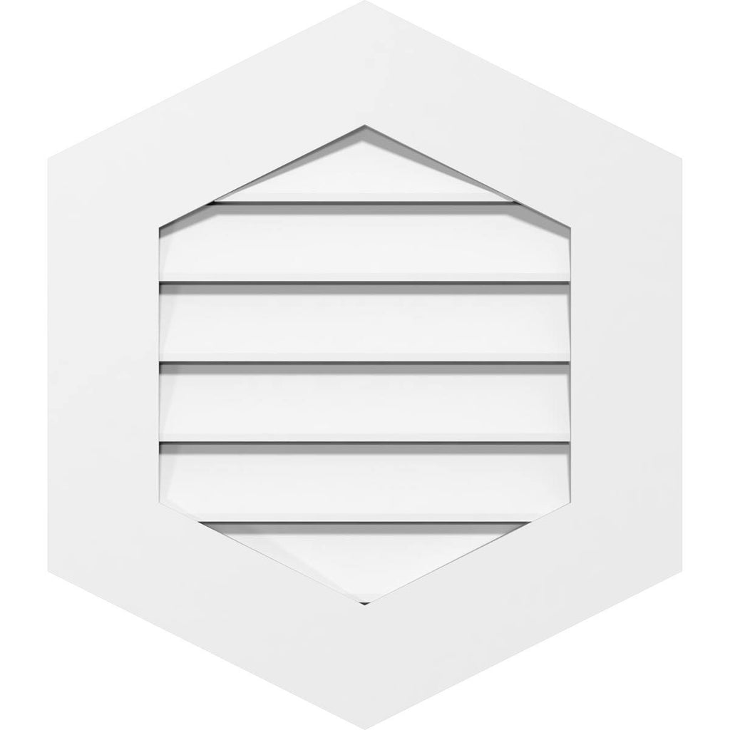24x22W x 24x22H Vertical Peaked Surface Mount PVC Gable Vent D97231