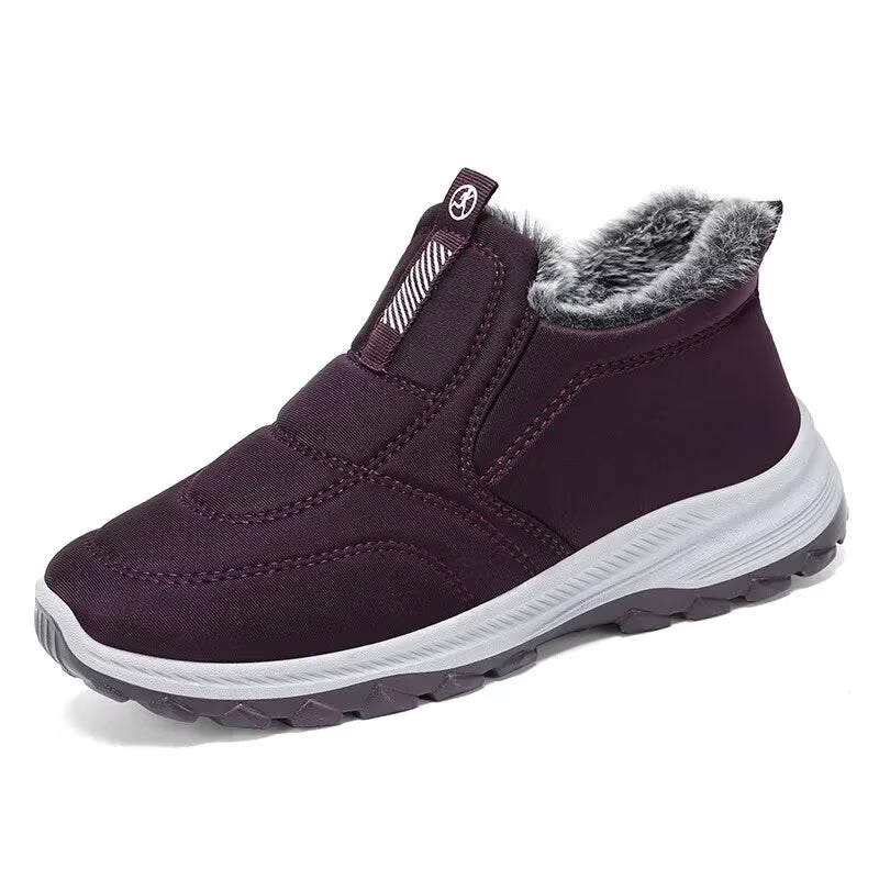 Purple Cotton Waterproof Anti Slip Snow Boots B30708