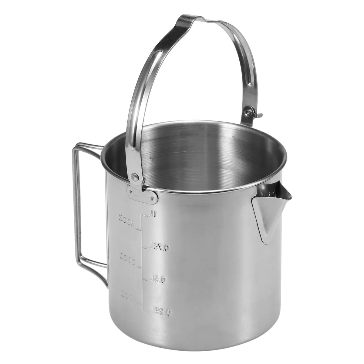 1L Stainless Steel Cooking Kettle with Foldable Handle M115916