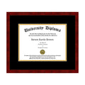Single Diploma Frame with Double Matting for 17x22 and 11x22, Black Frame W309