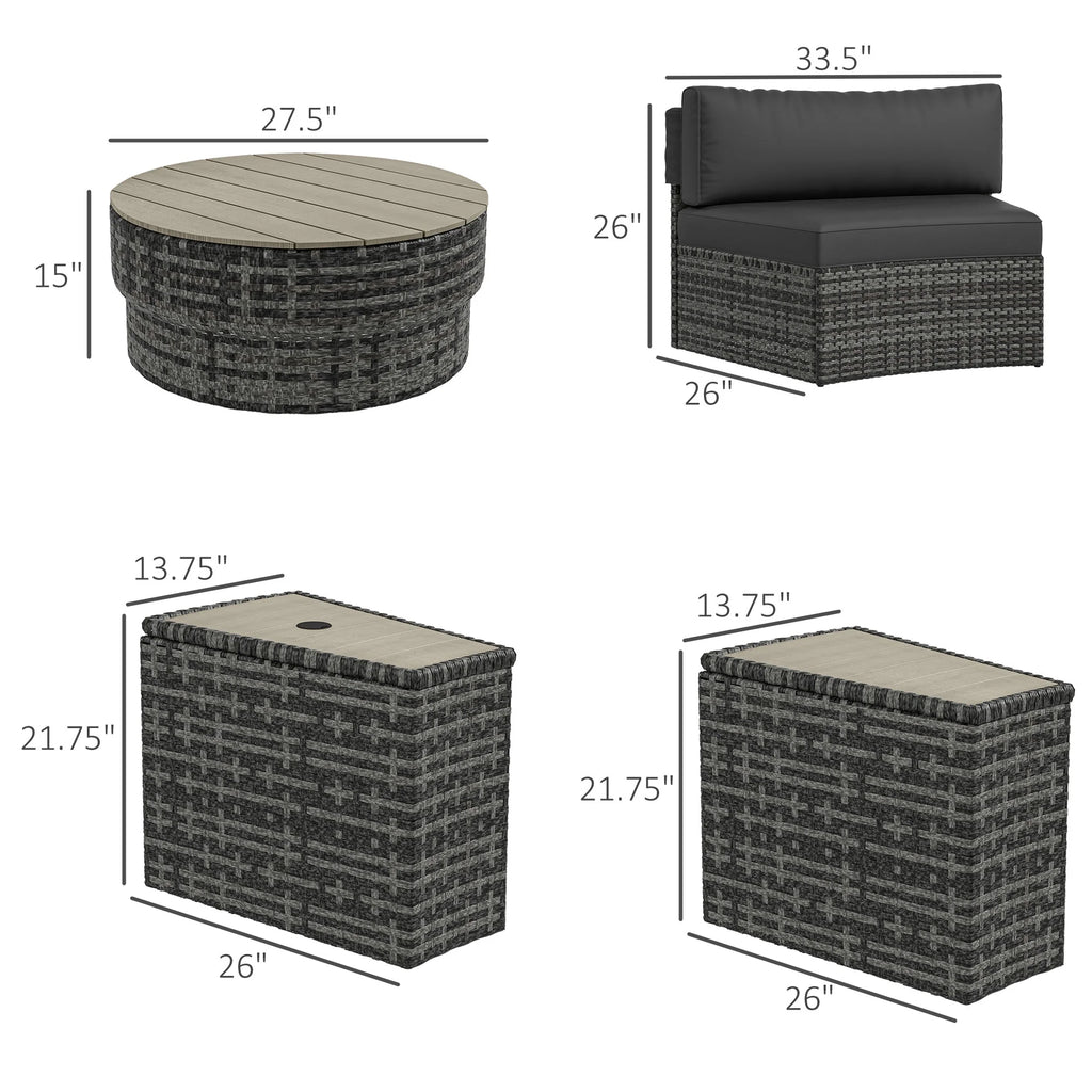 Gray 8pc Patio Furniture Set with Sofa and Chair I46892