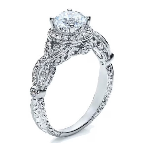 Rose Gold Halo Diamond Engagement Ring K170737