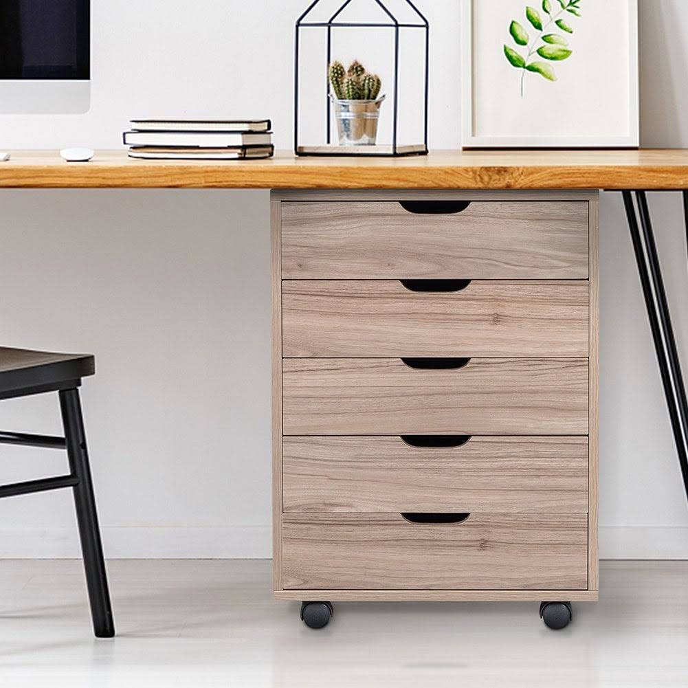 Dark Walnut MDF PVC Wooden File Cabinet D947