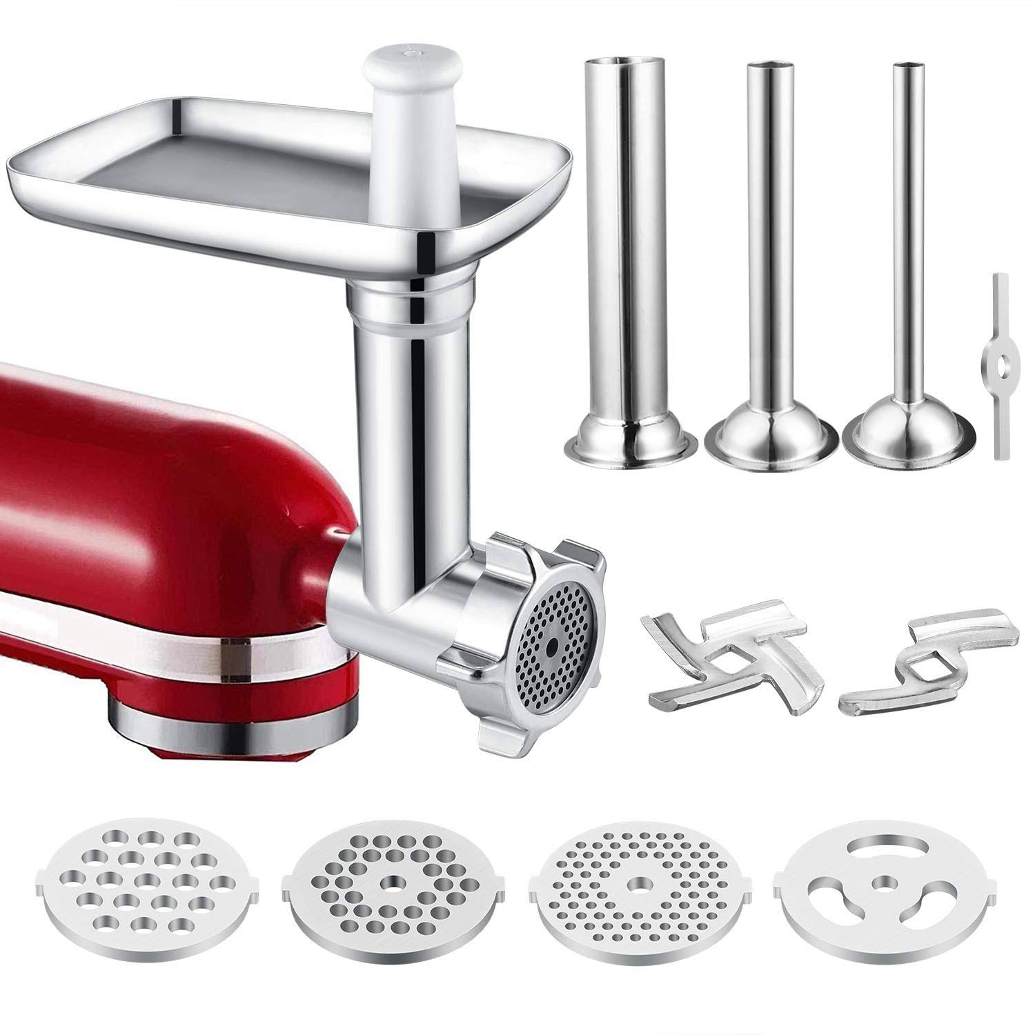 Food Meat Grinder Attachment for Stand Mixers with Sausage Stuffer and Grinding Plates V965