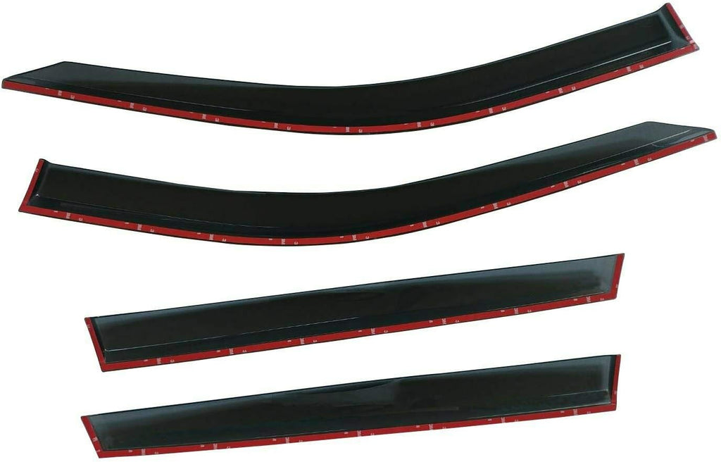 Black Tinted Side Window Vent Visor Deflectors Rain Guards 4 Piece set J890599